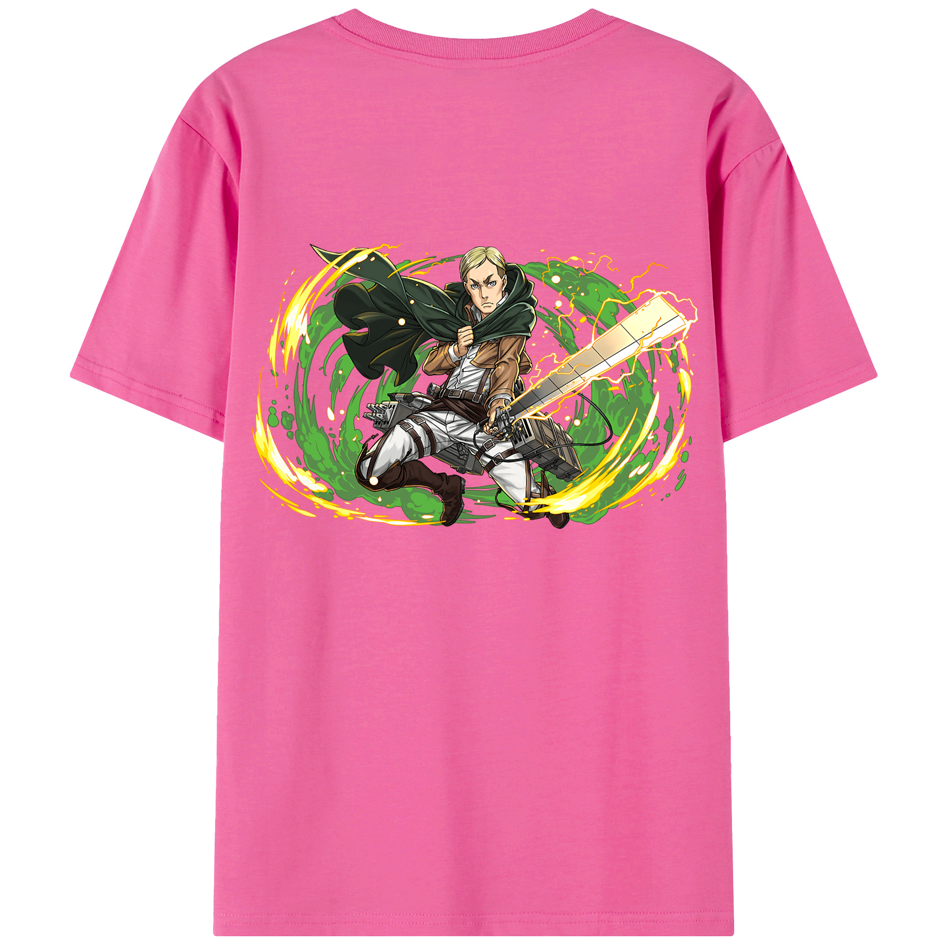 （画像用） 進撃の巨人 エルヴィン・スミス Attack on Titan Erwin Smith レディース半袖Tシャツ(バックプリント)